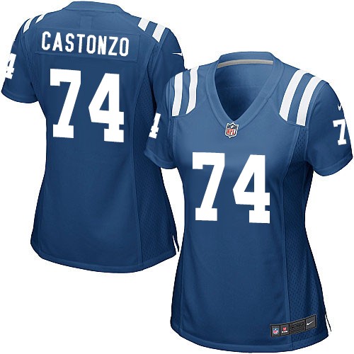 Women's Game Anthony Castonzo Nike Jersey Royal Blue Home - #74 NFL Indianapolis Colts